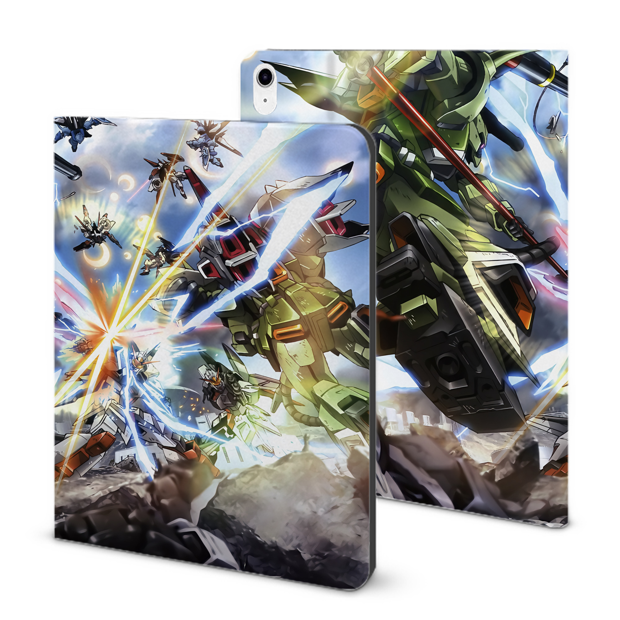 （画像用） 機動戦士ガンダム Mobile Suit Gundam IPad ケース ブック型 PUレザー TPU 耐衝撃 軽量 薄型 ペン収納なし 全面保護 IPad 各モデル対応